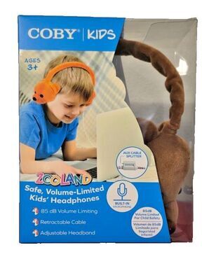 Kids Plush Zooland Teddy Bear Headphones Volume Limiting Adjustable Headband